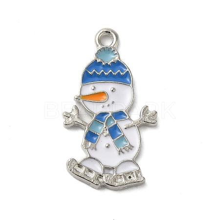 Winter Theme Alloy Enamel Pendants ENAM-M002-04O-P-1