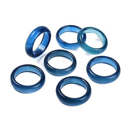 Dyed & Heated Natural Agate Finger Rings for Women RJEW-Z075-02B-1