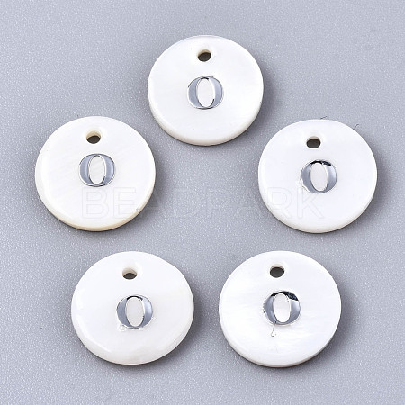 Natural Freshwater Shell Pendants SHEL-Q018-01A-O-P-1