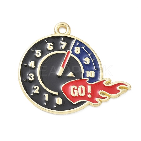 Racing Car Theme Alloy Enamel Pendants AL-CBA4666-03G-02-1