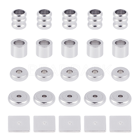 DICOSMETIC 100Pcs 5 Style Stainless Steel Spacer Beads STAS-DC0003-16-1