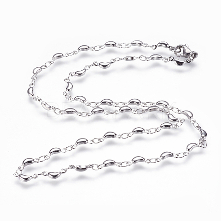 Non-Tarnish 304 Stainless Steel Chain Necklaces STAS-P164-17P-1
