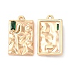 Brass Micro Pave Cubic Zirconia Pendants KK-C028-30G-1
