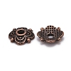 4-Petal Tibetan Style Alloy Flower Bead Caps TIBE-S222-R-NR-2