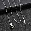 Anti-Tarnish Electroplated Rhodium Plated Sterling Silver Cable Chain Necklaces X-NJEW-N0048-46-18-2
