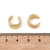 Two-layer C-Shaped Brass Micro Pave Clear Cubic Zirconia Cuff Earrings LS-EJEW-L316-01G-04-5