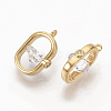 Brass Clear Cubic Zirconia Charms X-ZIRC-Q021-033G-NF-3