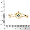 Brass Natural Paua Shell Fold Over Clasps KK-U059-29G-3