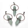 Natural & Synthetic Mixed Stone Wire Wrapped Pointed Big Pendants G-L520-I-R-NF-2