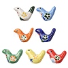 7Pcs 7 Colors Handmade Printed Porcelain Beads PORC-FS0001-39-1