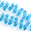 Faceted Teardrop Transparent Glass Bead Strands GLAA-R155-6x12-M-2