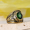 304 Stainless Steel with Cubic Zirconia Finger Rings for Men FS-WGC9B3B-06-1