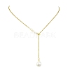 Adjustable Natural Baroque Keshi Pearl Oval Tassel Y Necklaces NJEW-JN06060-3