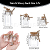 4Pcs Transparent Glass Empty Bottles with Alloy Paw Print Heart Leather Charms AJEW-NB00014-2