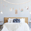 2Pcs 2 Styles Wall Hanging Photo Display with Wooden Beads Garland WOOD-GO0001-02-6