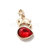 UV Plating Alloy Glass Pendants PALLOY-M209-03G-2