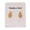 304 Stainless Steel Textured Ear Studs X-EJEW-L122-02G-1
