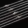 Nickel Free Silver Color Plated Brass Chain Necklaces X-SW028-S-4