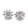 Brass Micro Pave Clear Cubic Zirconia Shank Buttons KK-H738-23P-2