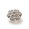 Rack Plating Brass Micro Pave Clear Cubic Zirconia Bead Caps KK-H508-22A-P-2