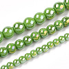 Electroplate Opaque Glass Beads Strands GLAA-T032-P6mm-AB06-4