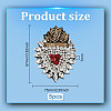 5Pcs Sacred Heart Plastic & Rhinestone Beading Appliques PATC-FG0001-79-2
