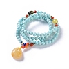 Synthetic Turquoise Beaded Necklaces NJEW-G332-02G-1