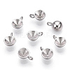 Rhodium Plated 925 Sterling Silver Charms Rhinestone Settings STER-T004-57P-3