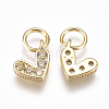 Brass Micro Pave Cubic Zirconia Charms ZIRC-F111-08G-04-2