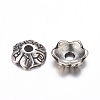 6-Petal Tibetan Style Alloy Flower Bead Caps LS-TIBE-S220-AS-NR-2