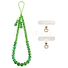 Round Synthetic Moonstone Beaded Mobile Straps HJEW-SW00042-02-1