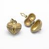 Brass Prayer Box Pendants KK-F722-24C-RS-2