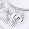 Carbon Steel Spiral Bead Cage Pendants PW-WG85729-07-1