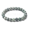 Natural Green Spot Jasper Bead Stretch Bracelets BJEW-K212-B-017-4