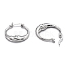 Brass Micro Pave Clear Cubic Zirconia Hoop Earrings EJEW-J101-28P-3
