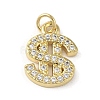 Rack Plating Brass Micro Pave Cubic Zirconia Charms KK-C052-32G-1