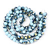 Electroplate Opaque Glass Beads Strands EGLA-A034-P6mm-S16-2