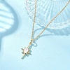 Brass Glass Star Pendant 304 Stainless Steel Cable Chain Necklaces for Women NJEW-JN05544-2