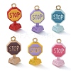 Alloy Enamel Pendants AL-CBA55D2-03G-1