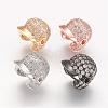 Brass Micro Pave Grade AAA Cubic Zirconia Beads ZIRC-P059-01-NR-1