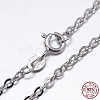 Anti-Tarnish Rhodium Plated 925 Sterling Silver Cable Chains Necklaces NJEW-M157-30C-16-1