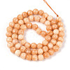 Dyed Natural White Jade Beads Strands G-T139-6mm-60-08-2