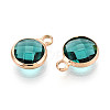 Golden Tone Brass Glass Charms GLAA-ZX008-24G-G-2