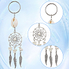 2 Sets Tibetan Style Alloy with Natural Shell & Synthetic Turquoise Keychains KEYC-SP0001-33-6