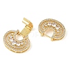 Rack Plating Brass Micro Pave Clear Cubic Zirconia Fold Over Clasps KK-S384-04G-2