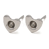 Non-Tarnish Heart 201 Stainless Steel Stud Earring Findings STAS-Q315-01P-1