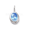 925 Sterling Silver Cubic Zirconia Oval Charms STER-S006-01S-L-1