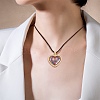 DIY Heart & Flat Round Necklace Making Kit DIY-SZ0007-31-6