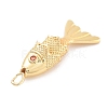 Fish Rack Plating Brass Micro Pave Cubic Zirconia Pendants KK-Z071-72A-01G-2