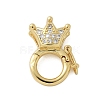 Brass Micro Pave Clear Cubic Zirconia Twister Clasps KK-P293-02-G-2